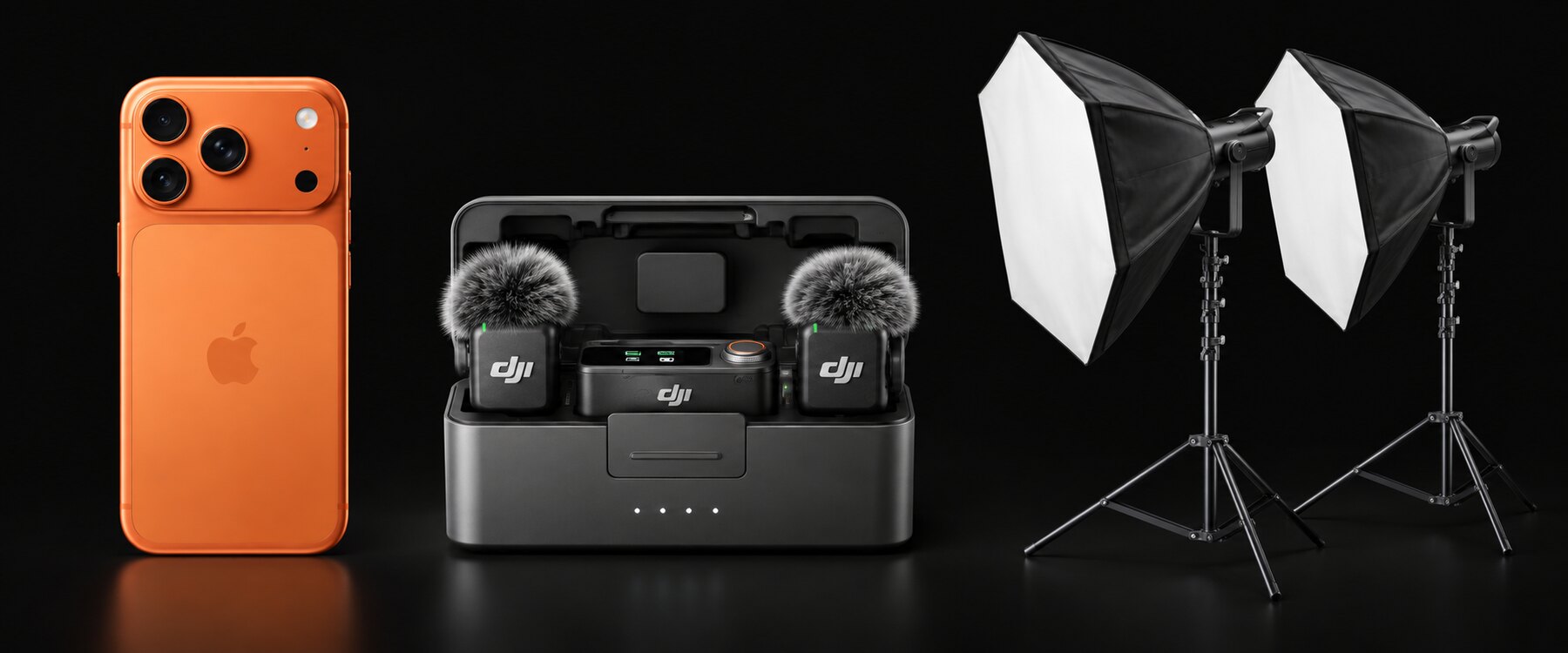 Cennet's smartphone, wireless audio and studio lighting equipment
